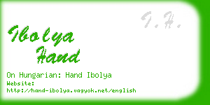 ibolya hand business card